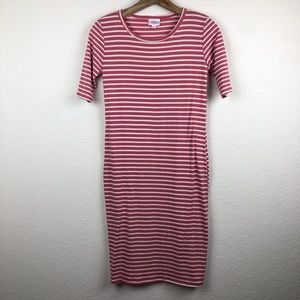 LuLaRoe Dress Pink and White Stripes XS